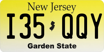 NJ license plate I35QQY