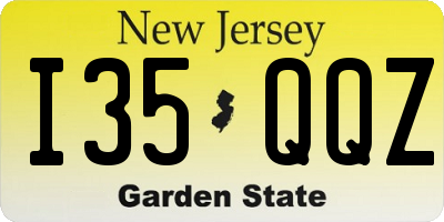 NJ license plate I35QQZ