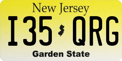 NJ license plate I35QRG
