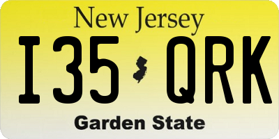 NJ license plate I35QRK