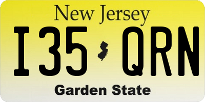 NJ license plate I35QRN