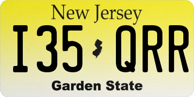 NJ license plate I35QRR