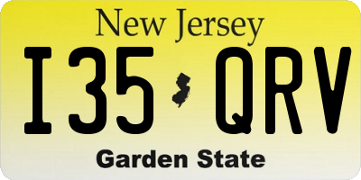 NJ license plate I35QRV