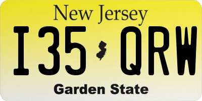 NJ license plate I35QRW