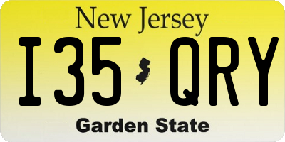 NJ license plate I35QRY