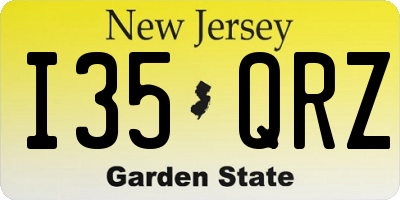 NJ license plate I35QRZ