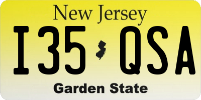 NJ license plate I35QSA