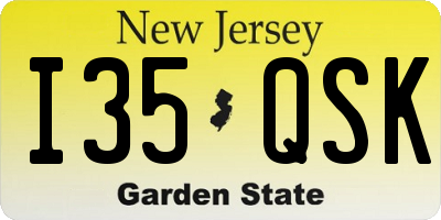 NJ license plate I35QSK
