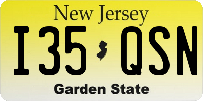 NJ license plate I35QSN