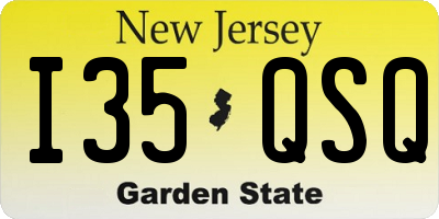 NJ license plate I35QSQ