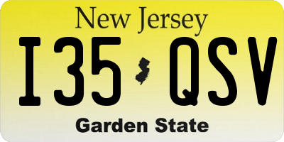 NJ license plate I35QSV