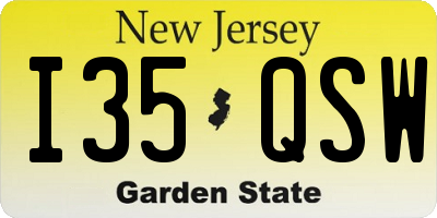 NJ license plate I35QSW