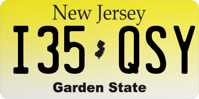 NJ license plate I35QSY