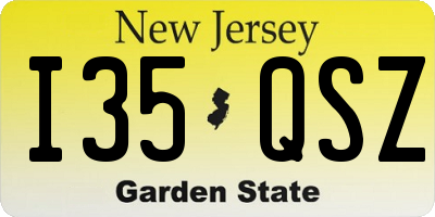 NJ license plate I35QSZ