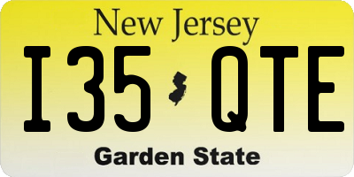 NJ license plate I35QTE