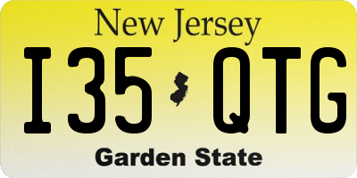 NJ license plate I35QTG