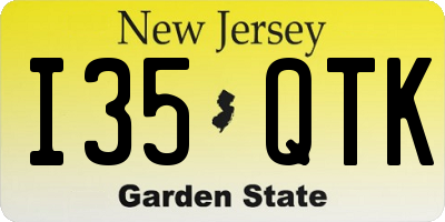 NJ license plate I35QTK