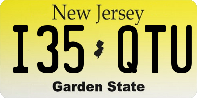 NJ license plate I35QTU