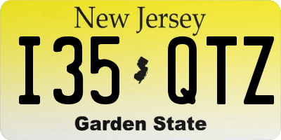 NJ license plate I35QTZ