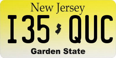 NJ license plate I35QUC