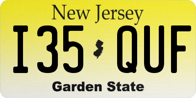 NJ license plate I35QUF