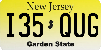 NJ license plate I35QUG