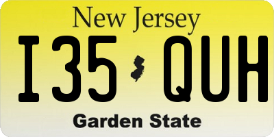 NJ license plate I35QUH