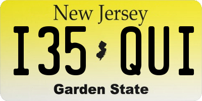 NJ license plate I35QUI