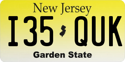 NJ license plate I35QUK