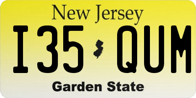 NJ license plate I35QUM
