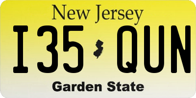 NJ license plate I35QUN