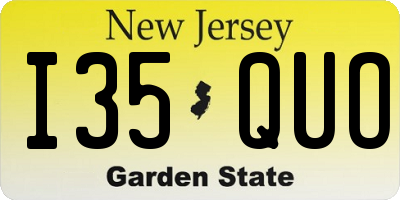 NJ license plate I35QUO
