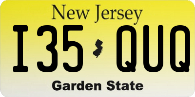 NJ license plate I35QUQ