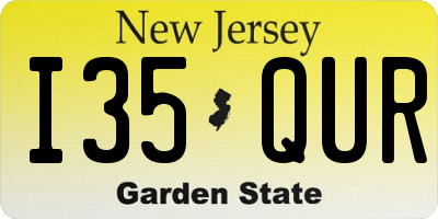 NJ license plate I35QUR