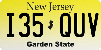 NJ license plate I35QUV