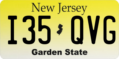 NJ license plate I35QVG
