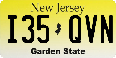 NJ license plate I35QVN