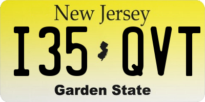 NJ license plate I35QVT