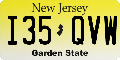 NJ license plate I35QVW