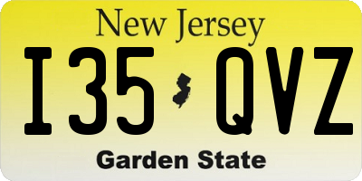 NJ license plate I35QVZ