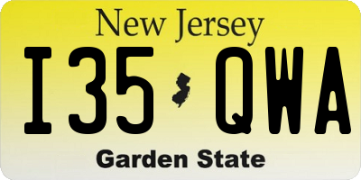 NJ license plate I35QWA
