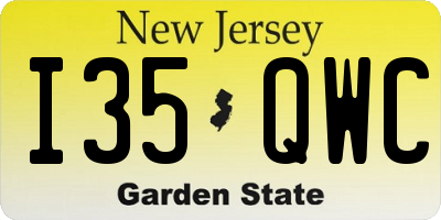 NJ license plate I35QWC