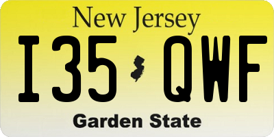 NJ license plate I35QWF