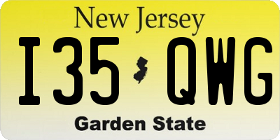 NJ license plate I35QWG