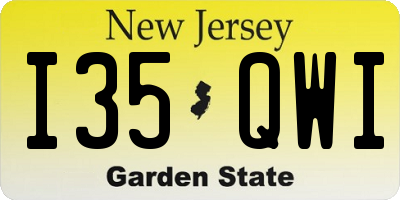 NJ license plate I35QWI