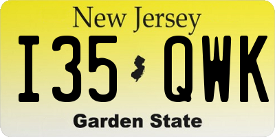 NJ license plate I35QWK