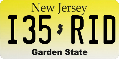 NJ license plate I35RID