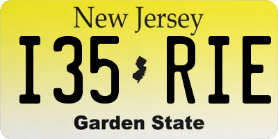 NJ license plate I35RIE