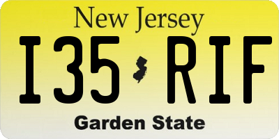 NJ license plate I35RIF