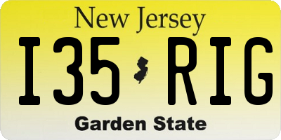 NJ license plate I35RIG